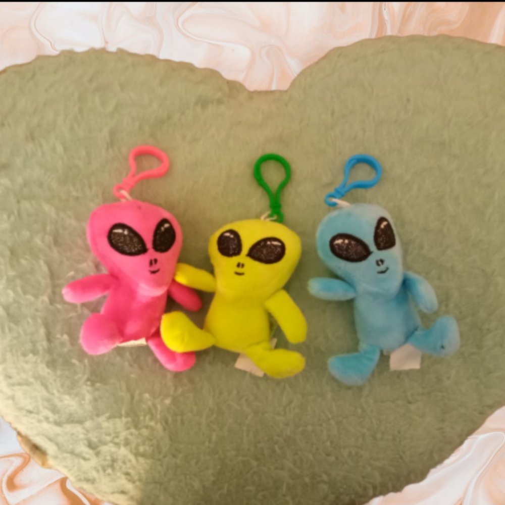 3 in. Plush Alien Clip-On Keychains(Multiple in stock)